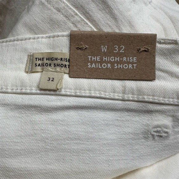 NWT Madewell Women's Denim Emmett Short Patch Pocket High-Rise Sailor White 32 - Picture 11 of 12